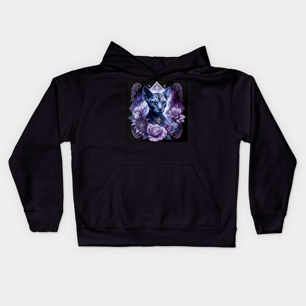 Sultry Sphynx Kids Hoodie by Enchanted Reverie